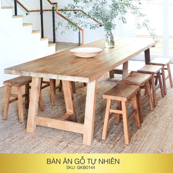 Bộ bàn ăn 6 ghế gỗ tự nhiên